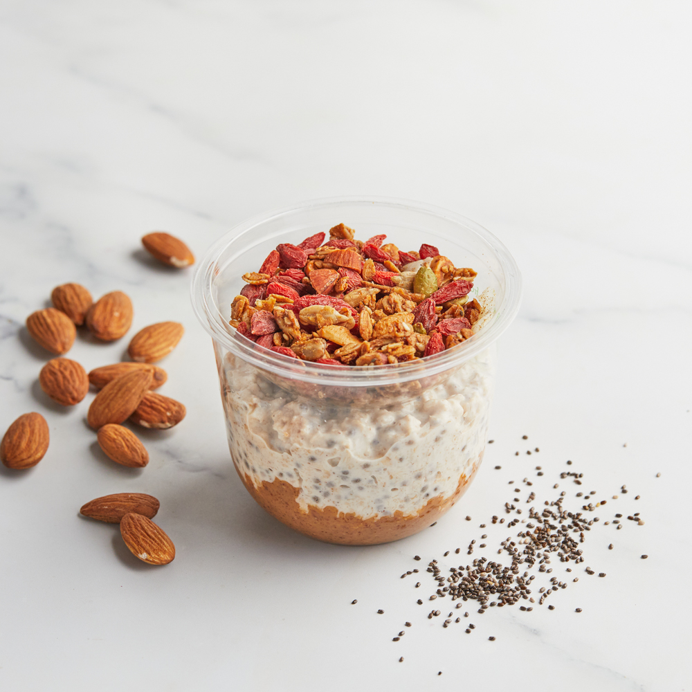 Almond Butter Overnight Oatss